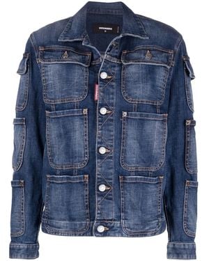 DSquared² Pocket-detail Denim Jacket - Blue