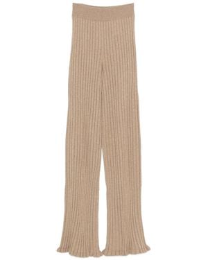 Lisa Yang Ribbed Flared Pants - Natural