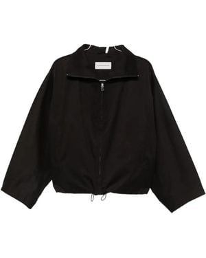 Nour Hammour Francois High-Neck Zip-Up Jacket - Black
