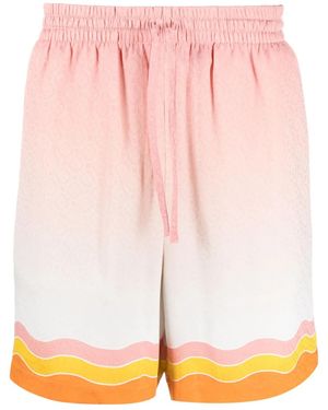 CASABLANCA Monogram Silk Shorts - Pink