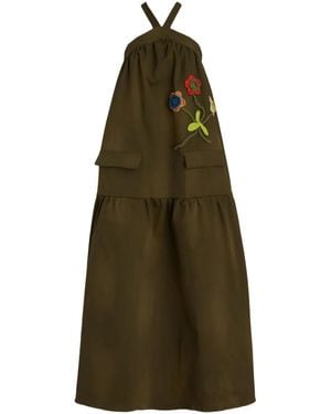 TU LIZE Abito Lungo Con Ricamo - Verde