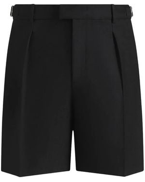 Manière De Voir Marin Tailored Pleated Shorts - Black