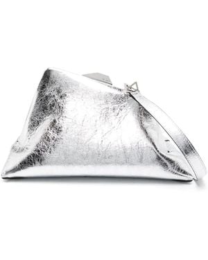 The Attico Day Off Leather Clutch Bag - White