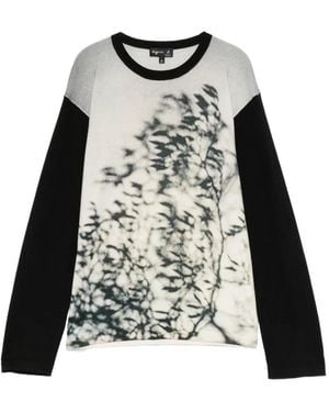 agnès b. Graphic-Print Paneled Sweater - Black