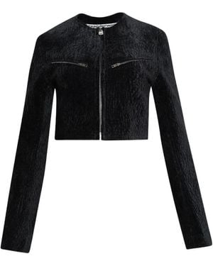 Alexander Wang Velvet-Effect Cropped Jacket - Black