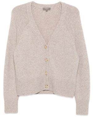 N.Peal Cashmere Cardigan Con Scollo A V - Neutro