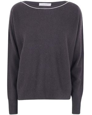 D.exterior Boat-Neck Jumper - Blue