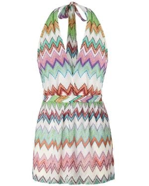 Missoni V-Neck Zigzag Playsuit - White
