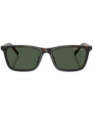 Prada Pr D19S Rectangle-Frame Sunglasses - Green