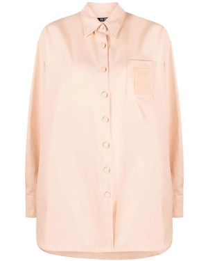 Raf Simons Blouse Met Logopatch - Roze