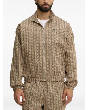 Lacoste Monogram Zip Jacket - Brown
