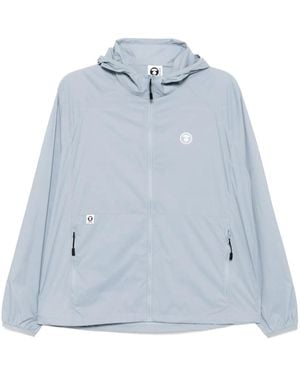 Aape By A Bathing Ape Moonface Logo Windbreaker Jacket - Blue