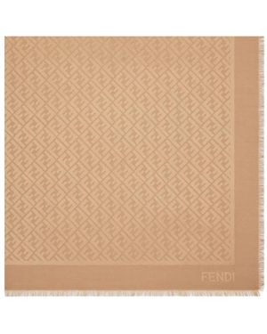 Fendi Ff Logo Shawl - Natural