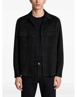 ZEGNA Suede Elbow-Patch Jacket - Black