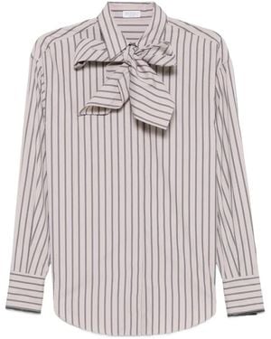 Brunello Cucinelli Striped Cotton Shirt - White