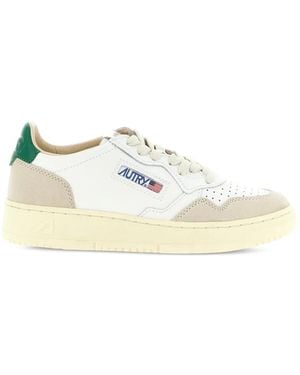Autry Medalist Low Sneakers Mit Wildlederbesatz - Weiß