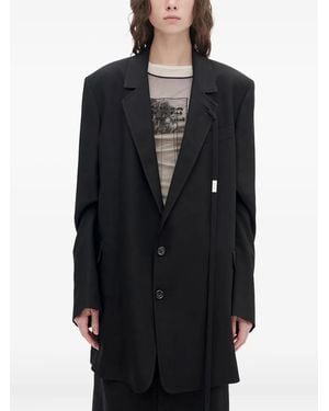 Ann Demeulemeester Agnes Single-Breasted Blazer - Black