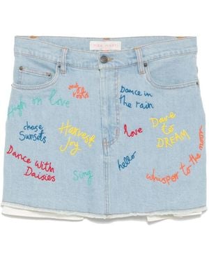 Mira Mikati Jeansrock Mit Perlen - Blau