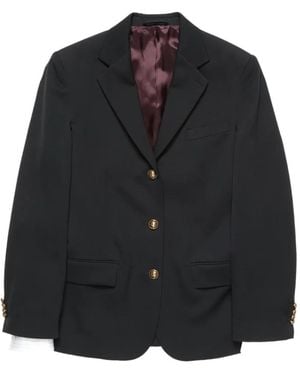 Acne Studios Layered Wool Suit Jacket - Black