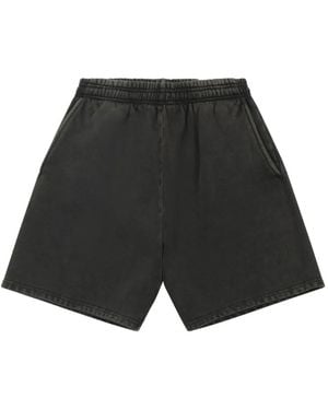 Entire studios Washed Elasticated-Waistband Shorts - Black