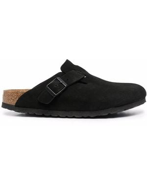 Birkenstock Boston Suede Mules - Black