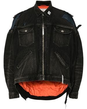 Maison Mihara Yasuhiro Layered Denim Jacket - Black