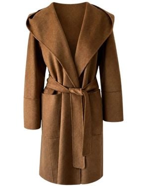 Max Mara Hooded Belted Coat - Brown