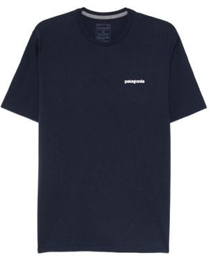 Patagonia Logo-Print Organic-Cotton T-Shirt - Blue