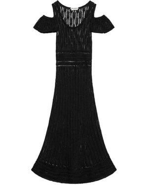 JW Anderson Crochet-Knit Midi Dress - Black