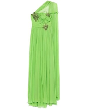 Zuhair Murad Robe Longue En Chiffon - Vert