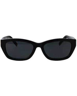 Saint Laurent Logo-Plaque Cat-Eye Sunglasses - Black