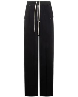 Rick Owens Drawstring Wide-Leg Trousers - Black