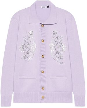 Gcds Flowers Cardigan - Purple