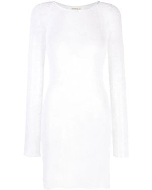 Ambra Maddalena Andy Open-Knit Mini Dress - White