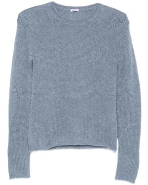 Aspesi Pull Côtelé En Mohair En Laine - Blue