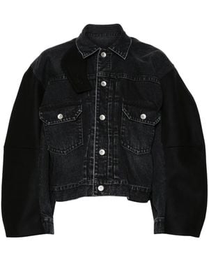 Sacai Panelled Denim Jacket - Black
