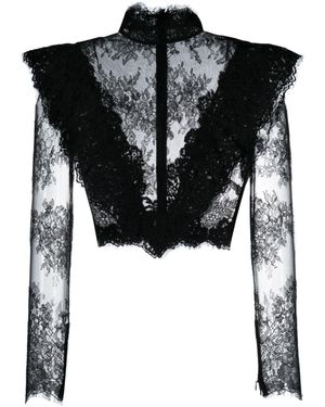 Zimmermann Sensory Lace Cropped Top - Black