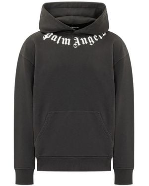 Palm Angels Neck Logo Reg Hoodie - Black
