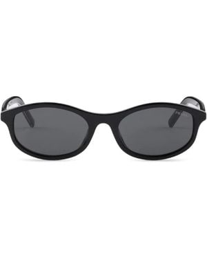 Prada Lunettes De Soleil À Plaque Métallique Emblématique - Black