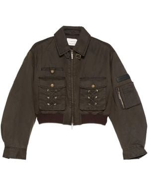 Feng Chen Wang Lace-Up Pocket Jacket - Brown