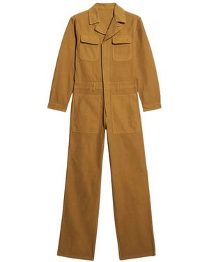 Fortela Vania Flap-Pocket Long-Sleeve Jumpsuit - Natural