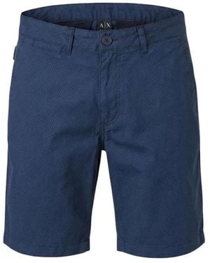 ARMANI EXCHANGE Micro-Patterned Chino Shorts - Blue