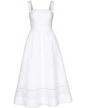Reformation Petites Everett Midi-Jurk Met Vierkante Hals - Wit