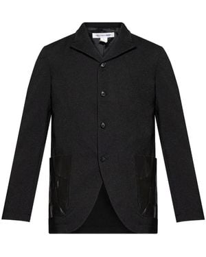 Comme des Garçons Patch-Pocket Buttoned Blazer - Black