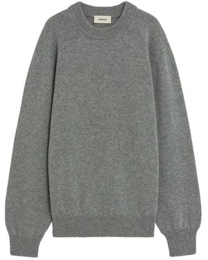 A PAPER KID Ribbed Crew Neck Knitwear - Grey