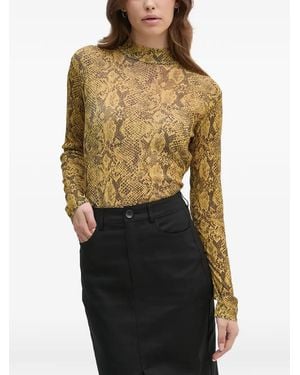 Sisley Top Con Motivo De Piel De Serpiente - Negro