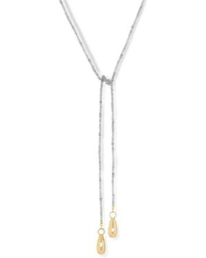 Marlyn Schiff Beaded Drop-Pendant Necklace - White