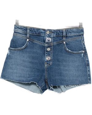 Pinko Button Frayed Shorts - Blue