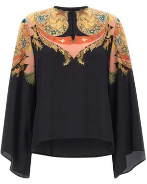 Etro Flared-Sleeve Paisley Blouse - Black