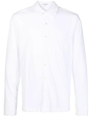James Perse Gebreid Poloshirt - Wit